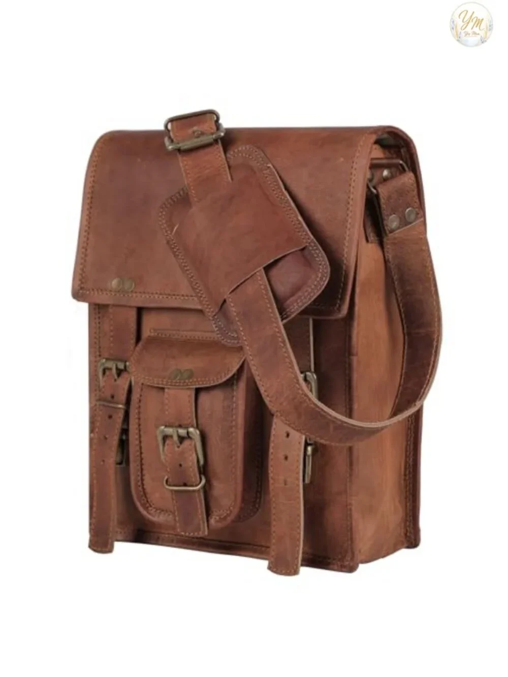 Full Grain Leather Messenger Bag Satchel Crossbody Tablet Bag 11